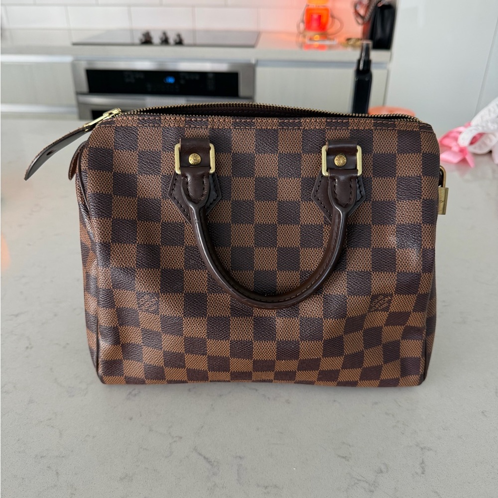 Louis Vuitton Brown Damier Speedy 25 Satchel authentic